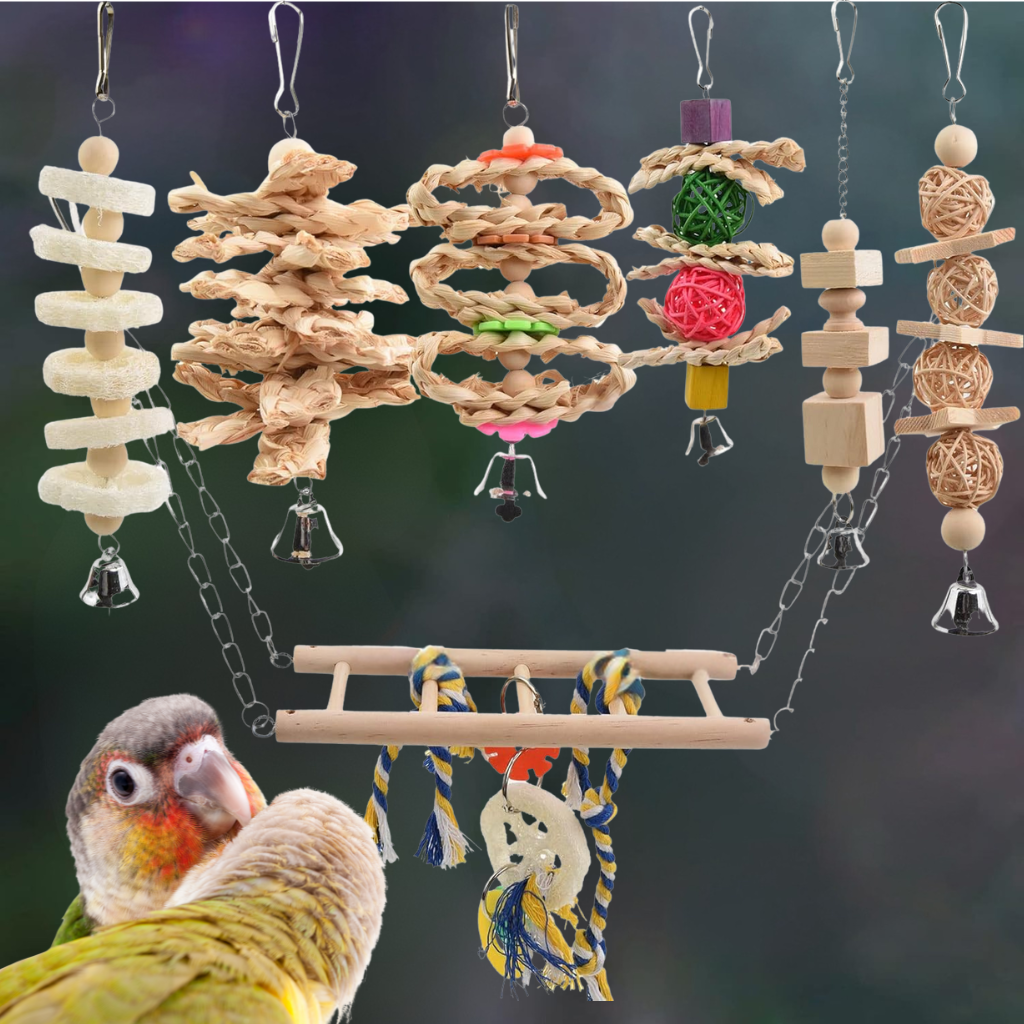 lot de jouets en bois pas cher pour conures